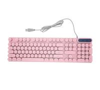 Acouto Clavier de Jeu Ergonomique Filaire, 104 Touches, rétroéclairé, Multimédia, USB, pour Ordinateur de Bureau et Portable (Pink)