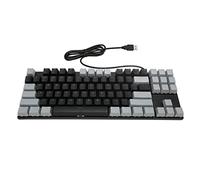 Acouto Clavier Mécanique 87 Touches Bleu RVB rétro-éclairé Couleur Contrastée Clavier Filaire Ergonomique pour Ordinateur Portable Ordinateur de Bureau Filaire Gris Qui Peut Faire Pression sur Un