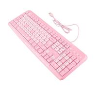Acouto Clavier USB Creet Chinemous Chinemous Totting for for The Poon Office Rose Rose Alto, Anglais Disposition QWERTY 104 Keeping Ajustivable Keeping Universal Business Games (Pink)