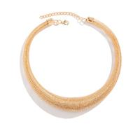 Acouto Collier Chaîne Serpent Femme Bijoux Géométriques Crochet Brillant Fermoir Oeil Collier Chaîne Serpent Réglable pour Fête 01 or 5764 Taille Unique Améliore le Cou et Assez Tendance Contour de