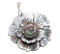 Acouto Collier Coquillage Pendentif Motif Fleur Multifonctionnel Collier Coquillage Pendentif pour Robe Triple Couche de Véritable Blendin PendentifFlower Seashell PendantSeashell (3 niveaux)