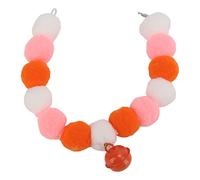 Acouto Collier pour Animaux de Compagnie Boules en Peluche Légères et Douces Collier de Chat de Chien Mignon avec Cloche pour la Fête QuotidienneLe Orange de 29 Cm Est Trop Long Pl (M)