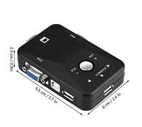 Acouto Commutateur KVM USB 2 0 2/4 Ports VGA, Boîtier Manuel, Adaptateur de Partage Vidéo, écran Large, Commutateur KVM, USB, VGA, Boîtier, Vidéo (bouchées)