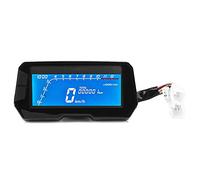 Acouto Compteur Kilométrique 12 000 TR/Min Compteur de Vitesse Numérique LCD à 6 Vitesses Universel pour Motos 2/4 Cylindres Affichage H Km (0-199 Km ou à Double/Entre Libre et Kilométrique Jauge