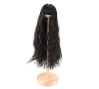 Acouto Curly Doll Wig Straight Bang Doll H DIY Polon de Remplacement de Poupée en Douceur pour 7,3? 8,3 Pouces Circonférence de Tête Poupée Silver Gris Curly Wig Hairstraight Bang Wigdoll H (BLACK)