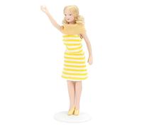 Acouto Décoration de Maison de Poupée Miniature en Porcelaine, Femme en Robe Jaune, Accessoire de Maison de Poupée pour Décor à l'échelle 1:12