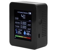 Acouto Détecteur de Dioxyde de Carbone CO2 HCHO, Moniteur Portable de qualité de l'air, Testeur de Température et d'humidité, le Compteur Noir Est destiné à l'affichage des Gymnases, en Temps