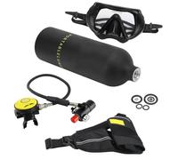 Acouto DIDEEP 1L Mini Mini Scuba Signer avec Soupape de Décharge pour Plongée sous-Marine, Kit de Cylindre D'oxygène (Black)