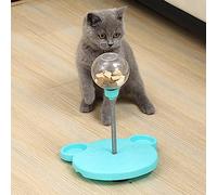 Acouto Distributeur de Friandises pour Chat, Jouet en Plastique en Forme d'ours Mignon, Jouet d'alimentation à Boule Circulaire avec Ressort pour Cadeaux de Chat, Bleu, la curiosité Les avec des