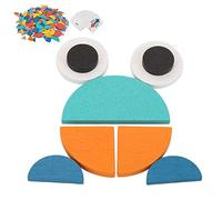 Acouto Ensemble de Blocs à Motifs en Bois, Puzzle de Forme Géométrique, Jouet éducatif, Puzzle, Jouet à Développement Double Face avec des Motifs Améliorés, 28 Façons de Logique (Casse-tête Tangram