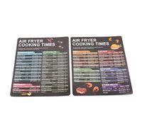 Acouto Ensemble de Feuilles de Triche Magnétiques pour Friteuse, Paquet de 2 Guides de Temps de Cuisson et de Température avec Plus de 100 Aliments, Tableau de Référence Rapide en