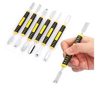 Acouto Ensemble de Leviers Plats en Acier au Carbone, 6 Pièces, Mini Pied-de-biche de 150 Mm avec Deux Extrémités Plates pour la Réparation électronique, le Retrait des Garnitures, le Travail du