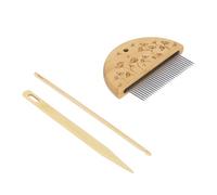 Acouto Ensemble de Peigne à Ménages de Tissage en Bois, Aiguille à Grande œil, Crochet, Outil de Bricolage Professionnel, pour Fabriquer des Nacrés, Chaussettes, Foulards, Pulls (A)
