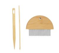 Acouto Ensemble de Peigne à Ménages de Tissage en Bois, Aiguille à Grande œil, Crochet, Outil de Bricolage Professionnel, pour Fabriquer des Nacrés, Chaussettes, Foulards, Pulls (C)