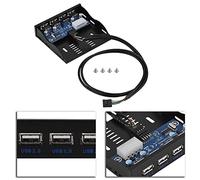 Acouto Extension de Disquette USB2.0 sur Panneau Avant - Hub USB Pratique à 4 Ports - Design Plug and Play - Compatible avec châssis Central - Construction en métal pour Une
