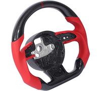 Acouto Fibre de Carbone Revêtement de Volant Rouge 12 Oclock Couture Ajustement pour S4 / RS4 / S5 B8.5 Facelift 20132016 Fibre de Carbone Wheelnappa Perfoated Direering Wheelflat Bottom