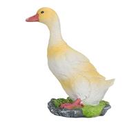 Acouto Figurine de Canard, Décoration de Jardin, Peinte à la Main, Sculpture de Canard d'extérieur, pour Jardin, Cour, Maisons, Blanc, Chaque Méticuleusement Fait à la Main Est des Ornements (YELLOW)