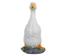 Acouto Figurine de Canard, Décoration de Jardin, Peinte à la Main, Sculpture de Canard d'extérieur, pour Jardin, Cour, Maisons, Blanc, Chaque Méticuleusement Fait à la Main Est des Ornements (WHITE)