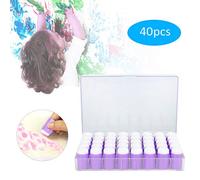 Acouto Finger Daubers Finger Paint Ensemble de 40 Tampons éponges pour Doigts, Outils de Mélange d'encre Polyvalents pour l'artisanat, Faciles à Utiliser avec Boîte de Rangement pour la Peinture