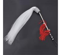 Acouto Fly Horsetail Work Stick Handle pour la Scène d'arts Martiaux Bouddhistes Taoïstes Chinois Joue du Fil de Fil Supérieur en Nylon