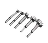 Acouto Foret Forstner à Tige Ronde, 5 Pièces, 15mm, 20mm, 25mm, 30mm, 35mm, Ensemble d'outils de Perçage de Trous, Kit de Forets avec Foret Forstner de 25mm, à Bois, à Bois, Forage du