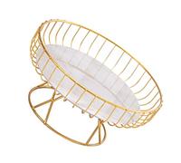 Acouto Fruit T Design Creux Pied Haut Fer Marbre Déco Pratique Cuisson Peinture Proc Service Panier de Fruits L doré Votre Maison Salon ou (L)