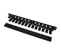 Acouto Gestion des Câbles pour Montage en Rack 2U, 12 Emplacements avec Panneau pour Armoires Standard de 19 Pouces pour Unités, Moniteurs et 12 Ouvertures Manuelles Gestion des Câbles pour