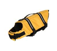 Acouto Gilet de Sauvetage pour Animaux de Compagnie Réfléchissant Respirant Gilet de Flottaison Portable pour Chien pour la Navigation de Plaisance, la Natation et la Plage Jaune M Bande