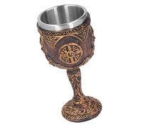 Acouto Gobelet Nordique, Tasse à Vin Rétro en Acier Inoxydable avec Coque en Résine pour les Fêtes et l'usage Domestique, Taille 17,2 Cm