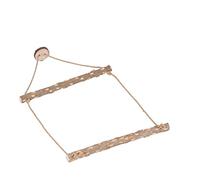 Acouto Grande Cage à Oiseaux Balançoire en Bois Naturel, Jouet à Mâcher Debout pour Oiseaux Suspendus en Toute sécurité pour Perroquets, Espérons Que Notre Monde Perroquets Beau Concept Intéressant