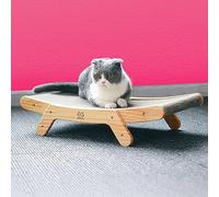 Acouto Griffoir Déformable pour Chat, Pin de qualité Supérieure et Papier ondulé, Trois Angles Personnalisables pour Gratter, Grimper et Se Reposer, Idéal pour Les Chats d'intérieur (Lit de Papier