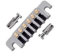 Acouto Guitare électrique Pont Plaque de Traction PièCe de Queue Chaîne Réversible Guitare Rouleau Selle Pont TP-6 Tige d'arrêt Compatible Avec/SG//EPI Gear PièCe de Rechange Ce (SILVER)