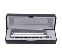 Acouto Harmonica Chromatique 10 Trous 40 Orgue à Bouche de Jeu Polyphonique 2 Faces Harmonica Chromatique à Intervalle de Trous Ronds argenté 40 10 TrousHarmonica Polyphonique 2 Faces