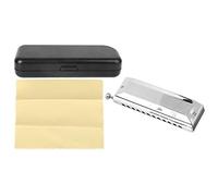 Acouto Harmonica Chromatique C Key 12 Trous 48 Tons en Acier Inoxydable, Orgue à Bouche de Jeu Professionnel et Confortable, Prise en Main Plus Facile en Acier, Sélectionnez la Main pour Fabriquer