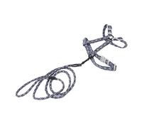 Acouto Harnais pour Chat avec Laisse en Tissu Réglable Harnais de Marche pour Chat M Fleurons Gris foncé Contrôle d'évacuation Doux pour Chatons et Petits Animaux Marche en Plein Air Voyage (S)