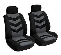 Acouto Housse de Siège de Voiture Universelle Noir Gris 2 Housses de Siège Avant s'adaptent à la Plupart des Tapis de de Voiture Plus en Peut Lombaire Nouveau sur les Gens 's Font du de