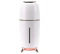 Acouto Humidificateur de Pulvérisation Intelligent USB avec Veilleuse d'humidification de l'air pour Bureau, Voiture, Détection Blanche, Prévention de l'eau Sèche, Grande Protection, Double (WHITE)