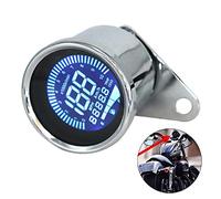Acouto Instrument de Moto Universel 12 V Compteur de Vitesse de Moto Numérique modifié Tachymètre Jauge Écran LCD 0-1000RPM 0-199KM/H Kilométrage ODO et TRIP Ouvert étanche (SILVER)