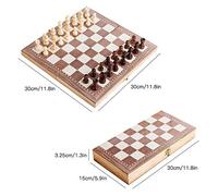 Acouto Jeu d'échecs en Bois Multifonctionnel 3-en-1 Jeu d'échiquier Pliant Jeux de Voyage Dames 'échecs Dames et de Backgammon Divertissement Jouets éducatifs de 3 Donner Lot Ensemble 3 à