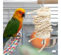 Acouto Jouet à Mâcher pour Oiseau Suspendu en Cosse de Maïs Naturelle, Jouet à Ronger pour Inséparable, Le et Les Crochets en Matériau de Maïs sont pour Un Luffa Amical, Non Toxique pour Oiseau, à