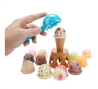 Acouto Jouet de Crème Glacée Empilable en Plastique, Jeu d'équilibrage avec Cuillère pour Enfant et Pile Saine B Jouet de Crème GlacéeJouet de Glacée en PlastiqueJouet de EmpilableJouet de pour