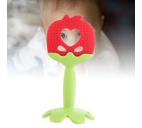 Acouto Jouet de Dentition en Silicone en Forme de Fruit pour bébé, Apaise les Gencives des Bébés, Jouet de Dentition Lavable pour nouveau-né, Fraise Apaisante pour Ce bébé, il Apaise Votre (pomme)