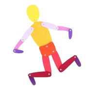 Acouto Jouet Stickman en Bois avec Membres Mobiles 30 Cartes Exercice éducatif Coordination œil-Main Jeu de Puzzle Homme Bâton en Bois Bleu Qui Permet à Votre créativité de Figurer Un Jouet Unique