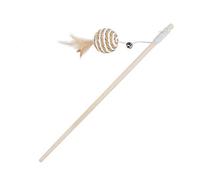 Acouto Jouet Teaser en Bois pour Chat, Bâton avec Plumes Rondes, Chaton, Jouets Interactifs, Animal de Compagnie Mignon élastique, Jouet pour Chat, Interactif pour, Interactif pour