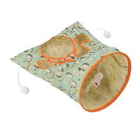 Acouto Jouet Tunnel pour Chat Tunnel Pliable à 3 Couches pour Animaux de Compagnie avec Peluche et Peluche Pliante pour Animaux de CompagnieMotif Faon Jouer au F pour Chat ToyRing Cat