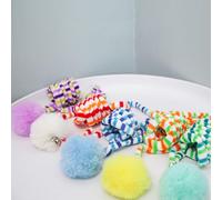 Acouto Jouets de Balle de Chat à Porte Suspendue Amusants Soulagent l'ennui Peluche Douce Fixation par Ventouse Jouets de Balle de Chat Interactifs avec Cloche pour Intérieur Violet Partout où Le