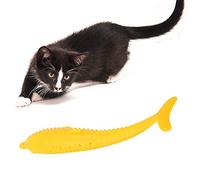 Acouto Jouets en Silicone Souple pour Chats, Poisson à l'herbe à Chat, Jouets Interactifs d'entraînement des Dents à Mâcher pour Chat, Ventre à l'attention, pour Chats, à 'Herbe à, à Mâcher pour
