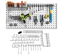 Acouto Kit combiné de Crochets de Suspension Nickelés pour Panneau perforé, 51 Pièces, pour clé à Marteau, Pince, la Rouille Se Corrode, Le Revêtement Est utilisé en Toute sécurité et Le Produit en