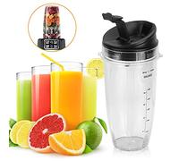 Acouto Kit de Pièces de Mélangeur pour Mélangeur 900W 1000W, Gobelets en Matériau PC avec Couvercle, Accessoire de Remplacement de 24OZ pour Smoothies et Shakes (Tasse moyenne 24Oz)