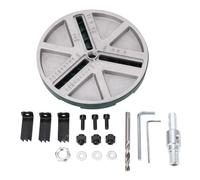 Acouto Kit de Scie Cloche Réglable, Kit de Scie à Poinçonner Réglable pour Percer de 45 à 130 Mm, avec Conception à Trois Mâchoires, pour le Travail du Bois, les Cloisons Sèches, la